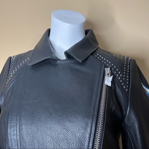 Zadig & Voltaire Kawai Cuir Paint 100% Cow Leather Jacket Sz L NWT - Picture 5 of 13